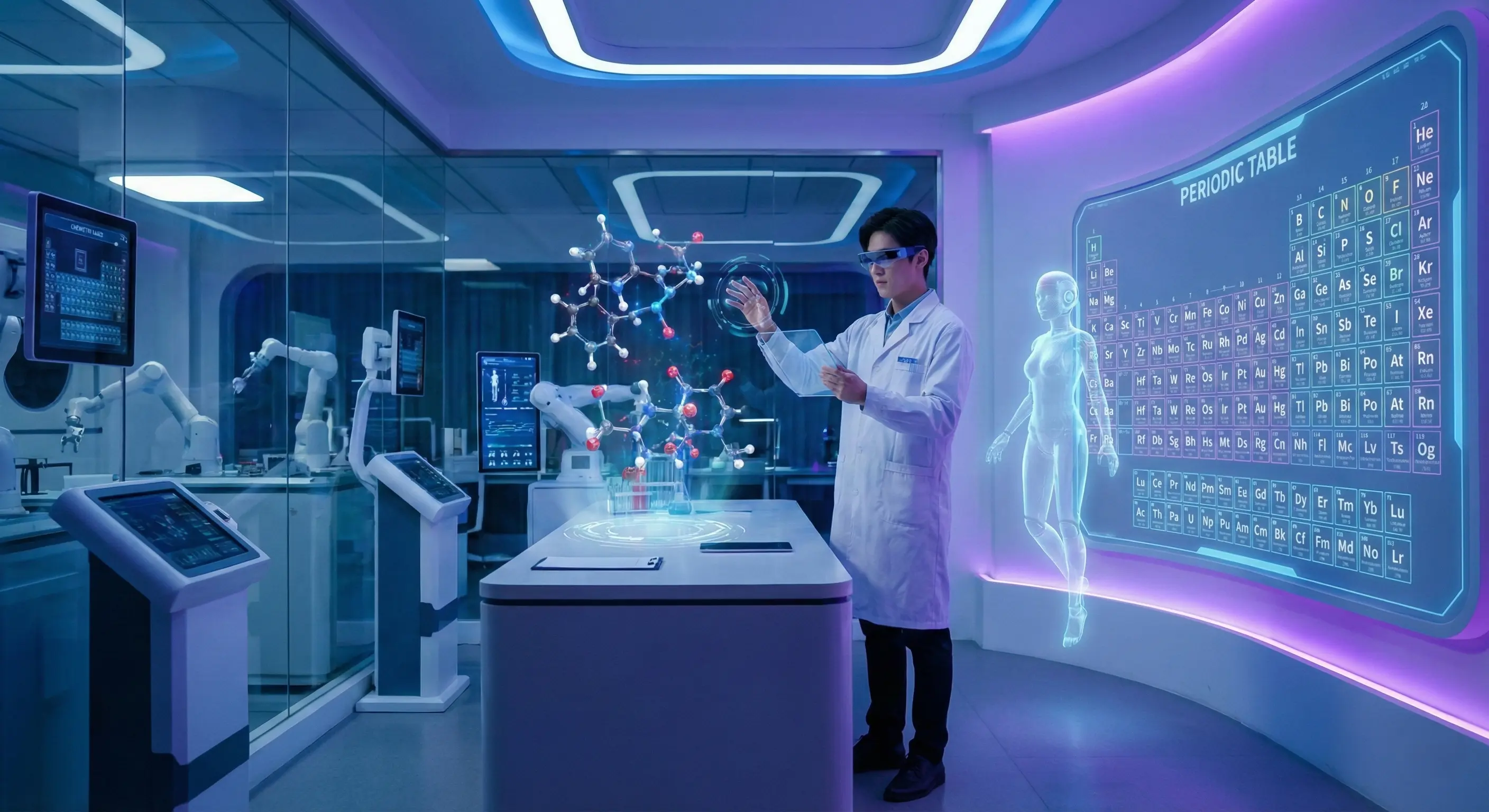 Chemistry research lab illustration