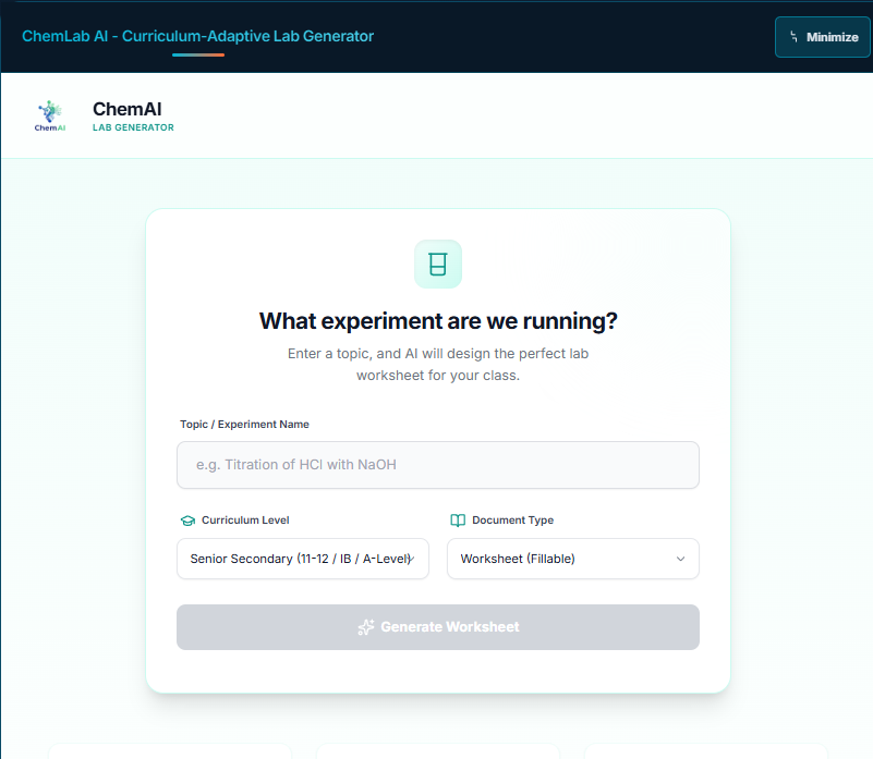 ChemLab AI Dashboard