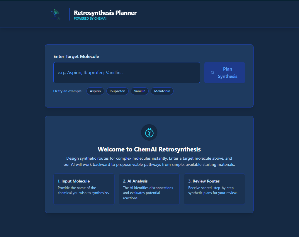 Retrosynthesis Planner Dashboard