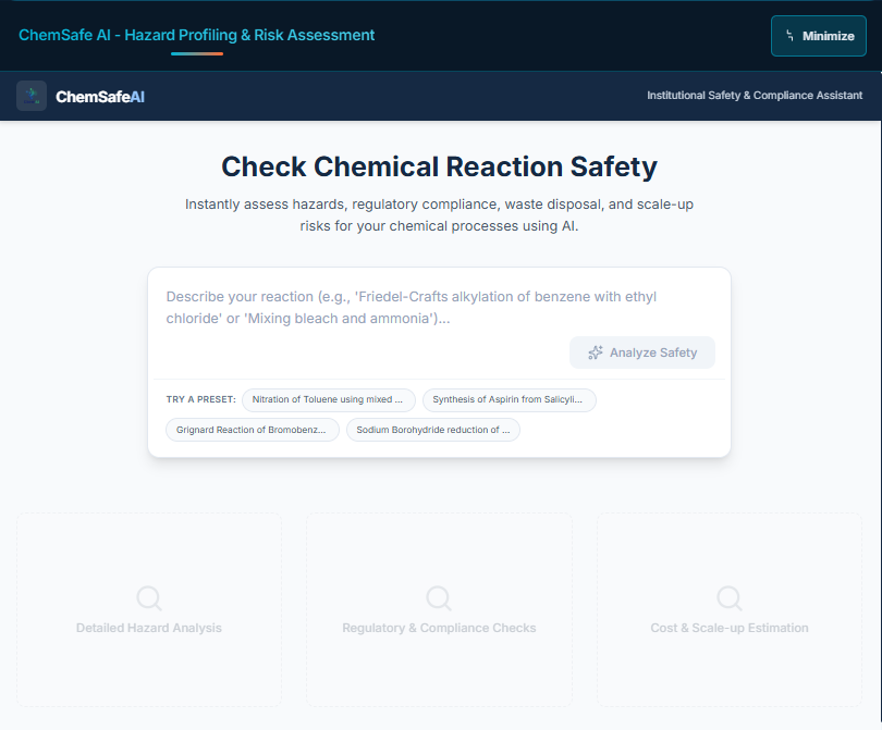 ChemSafe AI Dashboard
